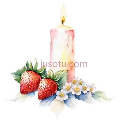 蜡烛,草莓, PNG