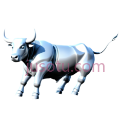 牛,3D,白色PNG