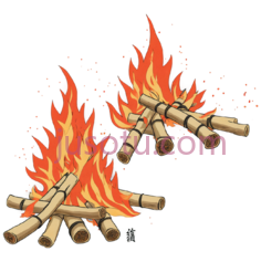 篝火,卡通,黄色,橙色PNG