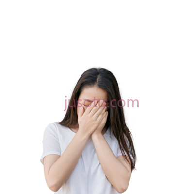 年轻女性,悲伤, PNG