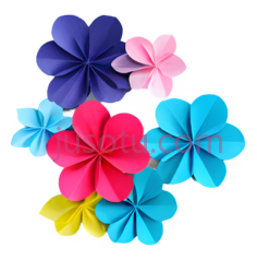 纸花,折纸,蓝色,粉色,黄色PNG