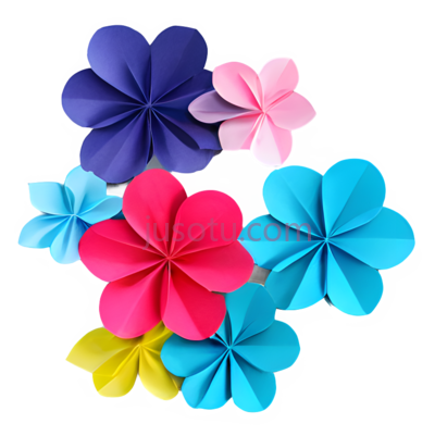 纸花,折纸,蓝色,粉色,黄色, PNG