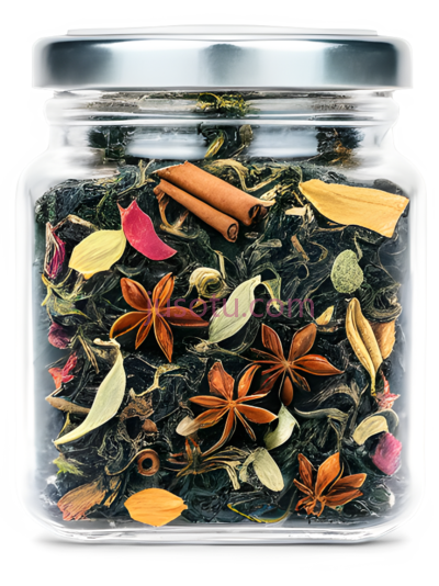茶叶,多彩香料,玻璃罐, PNG