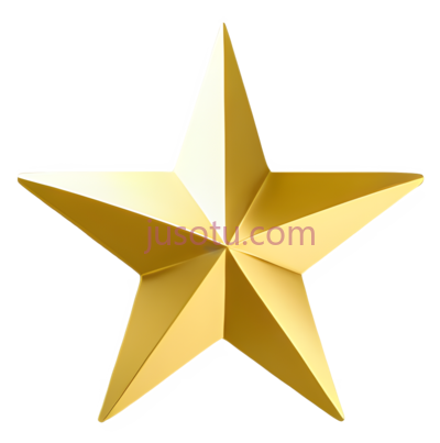 星星,立体,金色, PNG