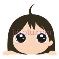 卡通女孩,可爱,棕色头发, 粉色脸颊PNG